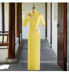 女裝禮服裙立領斜襟改良旗袍