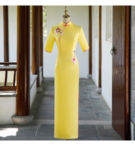 女裝禮服裙立領斜襟改良旗袍