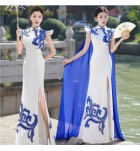 女裝禮服裙立領刺繡改良旗袍