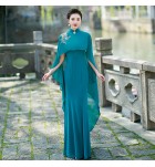 女裝禮服裙立領披肩旗袍長裙