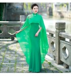 女裝禮服裙立領披肩旗袍長裙