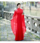 女裝禮服裙立領披肩旗袍長裙