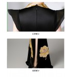 女裝禮服裙圓領一字肩膊開叉長裙