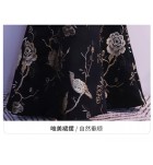 少女禮服裙黑色繡花立領長裙