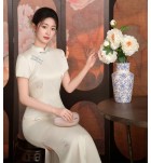 少女旗袍立領短袖盤扣文藝復古