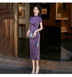 少女旗袍立領短袖文藝復古