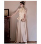 女裝禮服裙露肩串珠流蘇長裙