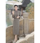 少女套裝旗袍裙長袖外套兩件套