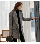 女裝冬季西裝千鳥格加厚外套
