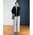 女裝雙面羊毛呢單排扣連帽短大衣
