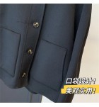 女裝雙面羊毛呢單排扣連帽短大衣