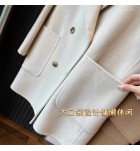 女裝雙排扣羊毛加厚中長大衣