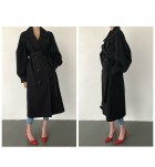 女裝秋冬新款寬鬆長袖風衣大衣