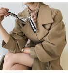 女裝秋冬新款寬鬆長袖風衣大衣