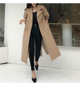 女裝秋冬新款寬鬆長袖風衣大衣