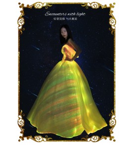少女婚紗抹胸發光禮服裙