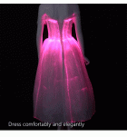 少女派對禮服裙一字肩發光連身裙 