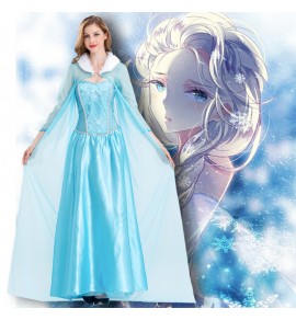 Cosplay 冰雪奇緣-愛莎公主裙