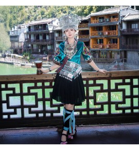 女裝民族風苗族少女套裝裙