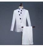 男士復古立領西裝司儀舞臺演出服