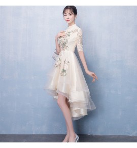 少女晚裝裙前短後長禮服裙