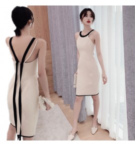 晚裝禮服吊帶露背連身裙