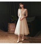 連身裙V領派對禮服裙