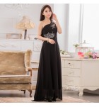 少女禮服裙單肩抹胸露背長裙