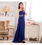 少女禮服裙單肩抹胸露背長裙