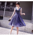 連身裙V領宴會短款禮服裙