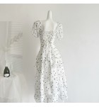 少女連身裙方領泡泡袖愛心蛋糕裙