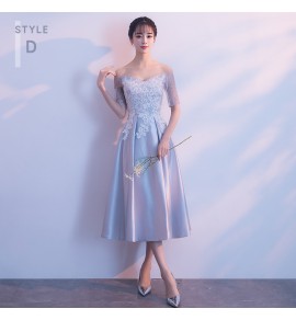少女禮服裙緞面中長裙