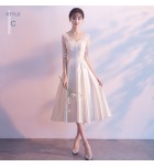 少女禮服裙緞面中長裙