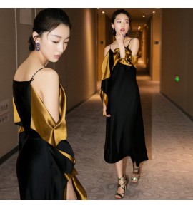 少女禮服裙吊帶優雅派對中長裙