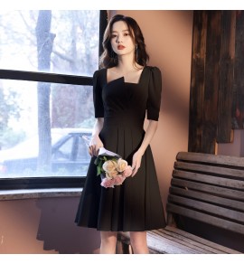 少女禮服裙方領短袖短裙