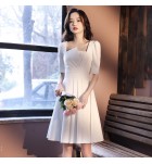 少女禮服裙方領短袖短裙