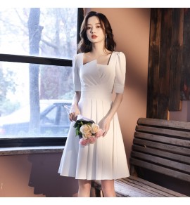 少女禮服裙方領短袖短裙