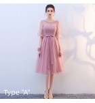 少女禮服裙豆沙色派對中長裙