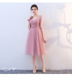 少女禮服裙豆沙色派對中長裙