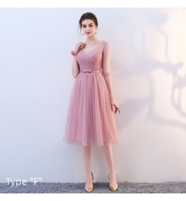 少女禮服裙豆沙色派對中長裙