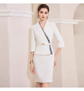 女裝連身裙V領七分袖中長裙