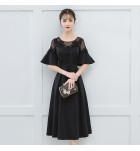 少女禮服裙圓領喇叭袖派對中長裙