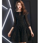 連身裙黑色短款派對禮服裙