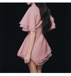 女裝連身裙polo領荷葉邊短袖短裙