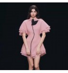 女裝連身裙polo領荷葉邊短袖短裙