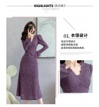 女裝連身裙蕾絲鏤空中長裙