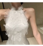 少女連身裙掛脖露肩中長裙