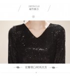 少女禮服裙V領中袖黑色長裙