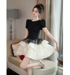 少女禮服裙圓領公主袖短裙