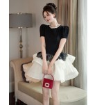 少女禮服裙圓領公主袖短裙